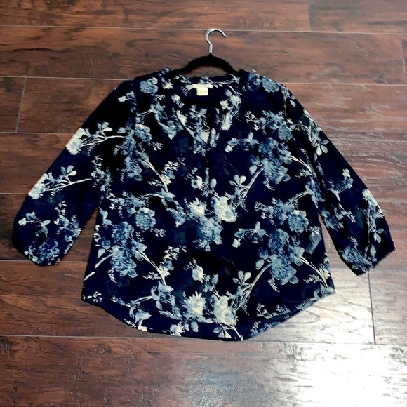 Lucky Brand Sheer Floral Blouse, sz Small. - Picture 6 of 11